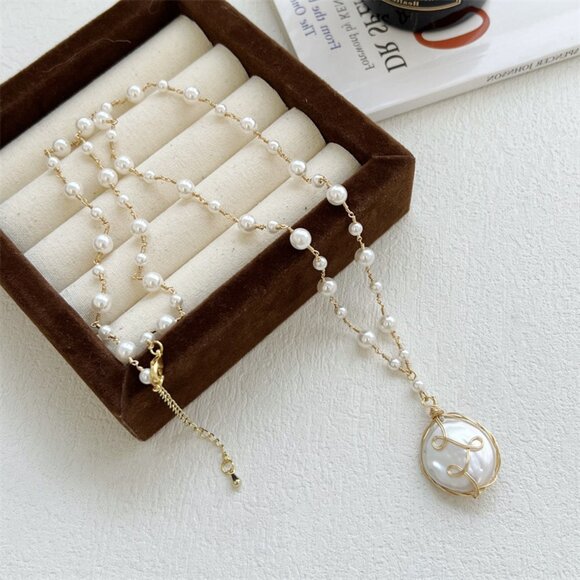 ✨ Elegant & Versatile Long Pearl Lariat Necklace ✨ - Picture 5 of 6